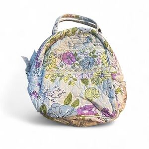 Vera Bradley lunch bag quilted grey watercolor floral fabric GUC school work
